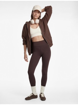 Hakay Yüksek Bel Dikiş Detaylı Slim Fit Spor Tayt