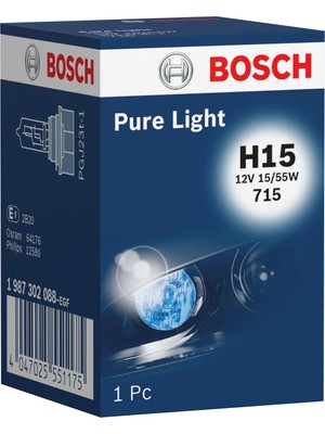 Hakay Bosch Ampul-Pure Light-12 V-H15-15/55 W-PGJ23T-1-1 987 302 088