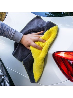 Hakay Byens Oto Kurulama Bezi Araç Bez ve Sünger Mikrofiber Temizleme Yıkama Cam Araba Kurulama Temizlik Silme Bezleri Havlusu Profesyonel Sarı/gri