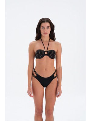 Hakay Eros Kaplı Çıkarılabilir Askılı 24SW85111EGB Kadın Bikini Takımı, Siyah, 36