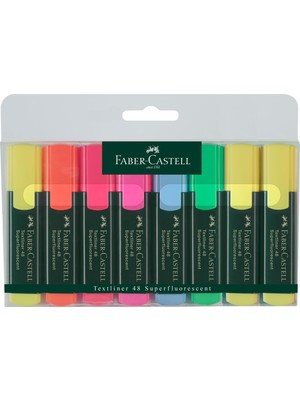 Hakay Faber-Castell Fosforlu Kalem, 6+2 Li Poşet, 6 Renk