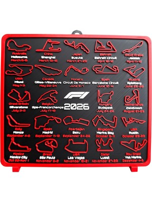 Hakay 2026 Formula 1 Yarış Takvimi | F1 | Duvara Asılabilir Yarış Pistleri | 3D Baskı