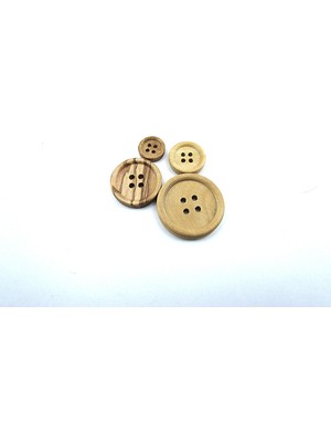 Hakay Tahta Dikme, 4 Delik Simit Model, Doğal Ahşap, Zeytin AĞACI,100 Adet 20MM-32L