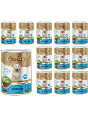Hakay Cuddy Yetişkin Kedi Balıklı ve Jöleli Konserve Mama 400 gr x 12 Adet