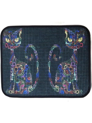Hakay Miapet Elekli Desenli Kedi Tuvalet Önü Paspası 60 x 45 cm Yan Kediler
