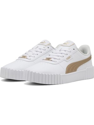 Die Grup Puma Kadın Carina 3.0 Dayınight Spor Ayakkabı Puma White-Puma Gold 37