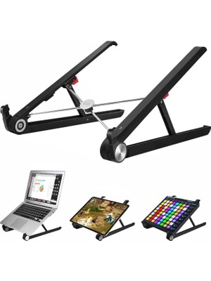 Aesco Bix Saıjı X1 Laptop Sehpası, Katlanabilir, Tablet Sehpası, Alüminyum Alaşım, Online Sınıf Çalışması, Duruşu Iyileştirme, Isı Dağılımı Macbook, iPad ve 10-15,6 Inç Olan Tüm Cihazlar ile Uyumlu. Siyah