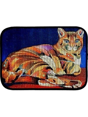 Hakay Miapet Elekli Desenli Kedi Tuvalet Önü Paspası 60 x 45 cm Kaplan