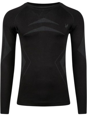 Die Grup 2AS Erkek Heatwave Seamless Baselayer Üst Içilk Siyah/gri Siyah/gri M