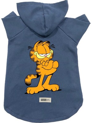 Hakay Monopetz Kapişonlu Polar Sweatshirt Köpek ve Kedi Kıyafeti & Elbisesi Garfield Lacivert Xl