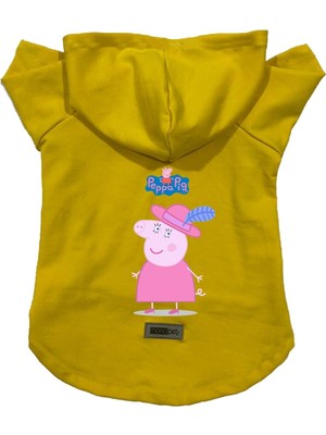 Hakay Monopetz Kapişonlu Polar Sweatshirt Köpek ve Kedi Kıyafeti & Elbisesi Sarı Peppa Pig M