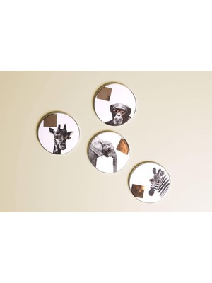 Hakay Porland Wild Life 4lü Bardak Altlığı 10CM