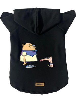 Hakay Monopetz Kapişonlu Polar Sweatshirt Köpek ve Kedi Kıyafeti & Elbisesi Siyah Cando M
