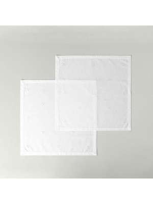 Hakay Linens Begonia 45X45 cm 2'li Peçete Optik Beyaz