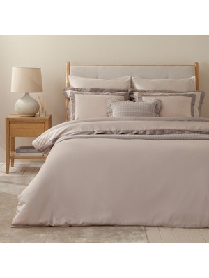 Hakay CAMELLA%100 Pamuk Extra King Size Nevresim Seti 260X220 cm Taş/bej