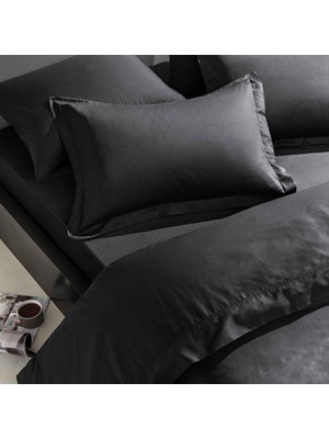 Hakay Linens Mix&match Pamuk Saten 2'li Standart Yastık Kılıfı Seti Siyah