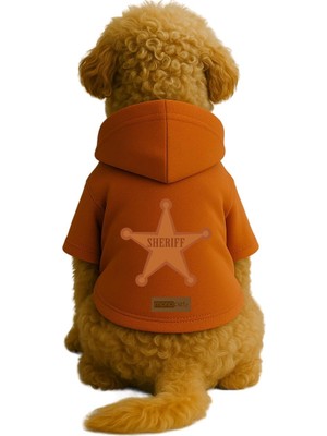 Hakay Monopetz Baskılı Içi Polarlı Köpek ve Kedi Kıyafeti & Elbisesi - Turuncu Renk Kapüşonlu Hoodie B2AE2 M