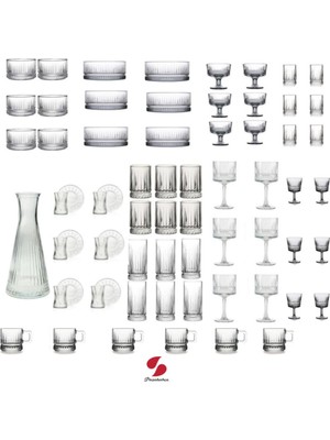 Hakay Pasabahce Elysia 67 Parça Bardak, Sunumluk, Kokteyl, Çerezlik, Kadeh ve Kahve Yanı Full Çeyiz Seti TYB2YS44P8F6OGF920