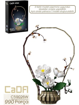Hakay Cada Artizan Winter C59026W Dekoratif ve Koleksiyonluk Çiçek Modeli 990 Parça Yapay Bitki FFC59026W