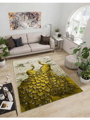 Hakay Dijidekor Işıltı Koleksiyonu MODEL276 Süngerli Dijital Baskılı Saçaksız Mutfak Halısı Yolluk, MODEL-276, 120X200