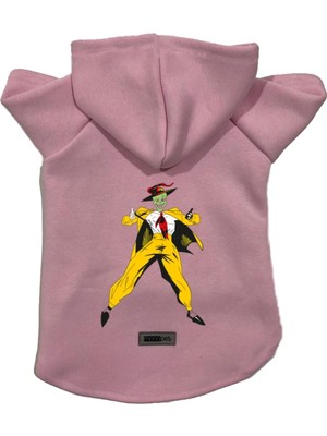 Hakay Monopetz Kapişonlu Polar Sweatshirt Köpek ve Kedi Kıyafeti & Elbisesi Pembe Mask L