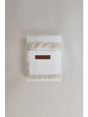 Hakay Koza Home Pure Ekru Krem Fırfırlı Nevresim Takımı 200X220 4702