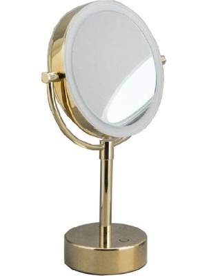 Hakay System 5 x Gold Masa Üstü Büyüteçli Makyaj Aynası Gold Renk 390X150X125 mm