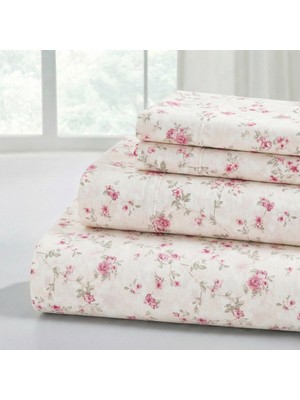 Hakay Modern Threads Baskılı 3 Parça Ekstra Yumuşak Yatak Çarşafları ve Yastık Kılıfı Seti, 40,64 Cm'ye Kadar Derin Cepler Yatağa Kaşmir Gül Ikiz