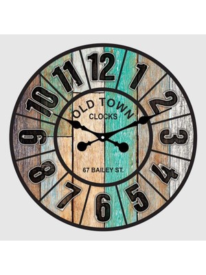 Hakay Galaxy Old Town Serisi DM50-2 Metal Sessiz Akar Duvar Saati 50 cm