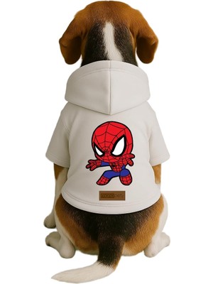 Hakay Monopetz Baskılı Içi Polarlı Köpek ve Kedi Kıyafeti & Elbisesi - Beyaz Renk Kapüşonlu Hoodie Bafc2, Xl