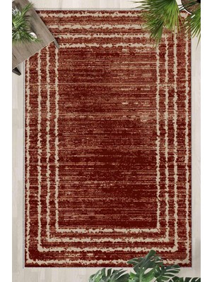 Hakay Monnhein Bordo Halı 1486 - Yıkanabilir, Kaymaz Taban, Dijital Baskılı, Leke Tutmaz, Ince Hav, Modern Salon, Oturma Odası, Yatak Odası ve Mutfak Için Dekoratif Halı