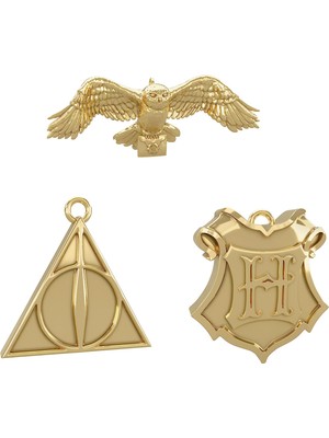 Hakay Hallmark Keepsake Minyatür Noel Süsleri 2023, Harry Potter Büyücü Dünyası Metal, Mini 3'lü Set, Harry Potter Hayranları Için Hediyeler