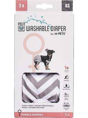 Hakay M-Pets Dişi Köpekler Için Yıkanabilir Külot 2'li (Xs)