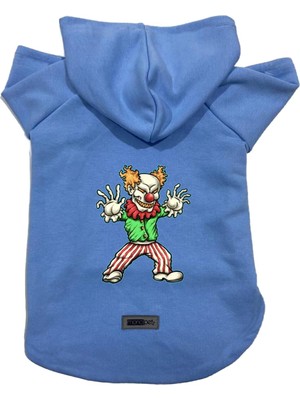 Hakay Monopetz Kapişonlu Polar Sweatshirt Köpek ve Kedi Kıyafeti & Elbisesi Mavi Evil Clown L