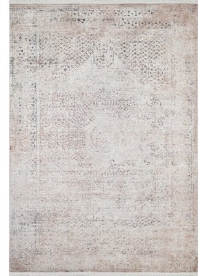 Hakay Umerkot Vizon Modern Geometrik Etnik Eskitme Desenli Boho Makinada Yıkanabilir Hafif Hav Toz Vermez Leke Tutmaz Kaymaz Taban Dijital Makine Baskı Halı Oturma Odası Salon Yolluk Koridor Mutfak Halısı