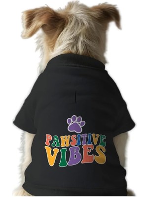 Hakay Mpz Pets Kedi ve Köpek Kıyafeti & Elbisesi Siyah Sweatshirt Pawsitive Vibes L