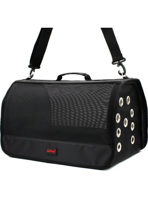 Hakay Lepus Mesh Bag Kedi Köpek Taşıma Çantası Siyah