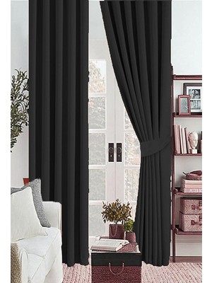 Hakay Farbateks Koyu Gri Antrasit Kalın Güneşlik Blackout Kararma Fon Perde Düz Dikim 200 x 260
