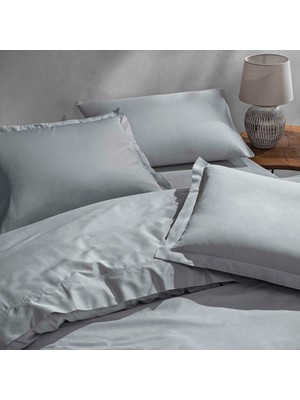 Hakay Linens Mix&match Pamuk Saten 2'li Standart Yastık Kılıfı Seti Gri