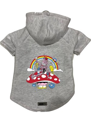 Hakay Monopetz Kapişonlu Polar Sweatshirt Köpek ve Kedi Kıyafeti & Elbisesi Gri City 30 Xs