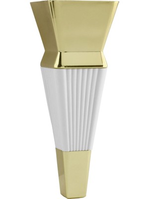 Hakay BADEM10 Dempa Lüks Mobilya Oturma Grubu Kanepe Sehpa Tv Ünitesi Koltuk Ayağı 16 cm Beyaz Gold Baza Ayak
