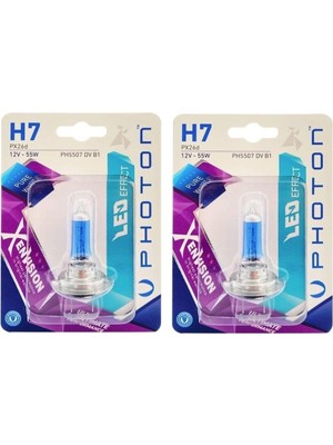 Hakay Photon H7 12V 55W Xen Vision Beyaz Işık Ampül Takımı (2 Adet)