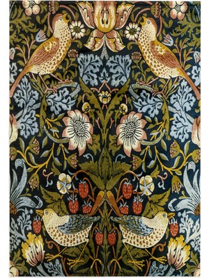 Hakay 3drose William Morris Strawberry Thief Pattern El Havlusu, Çok Renkli, 15 Inç x 22 Inç