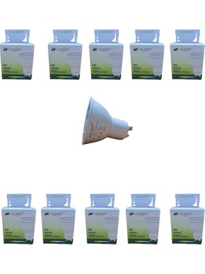 Hakay Uzlıght 10 Adet 5W 4000K GU10 Duy 38° Gün Işığı LED Spot Ampul