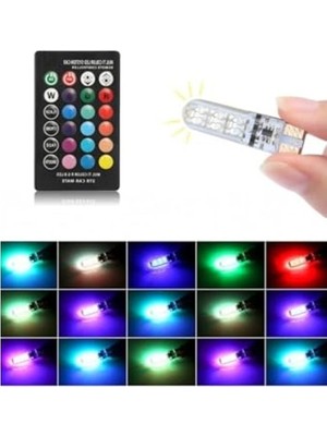 Aesco Rgb T10 Park Ampulü, Renkli Far Ledi, Tek Ebat