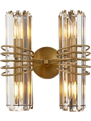 Hakay Avonni AP-60398-2E Eskitme Kaplama Aplik E14 Metal Kristal 30X20CM