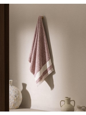 Hakay BREST%100 Pamuk Banyo Havlusu - Pudra - 75X150 cm