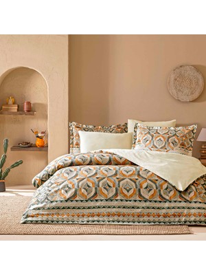 Hakay Linens Sc Fresnel Nevresim Takımı King Turuncu