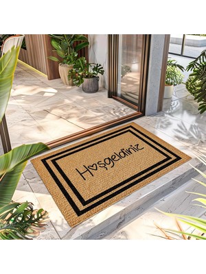 Hakay Decovetro Hoşgeldiniz Desenli Kapı Önü Halı Paspas 40 x 60 cm
