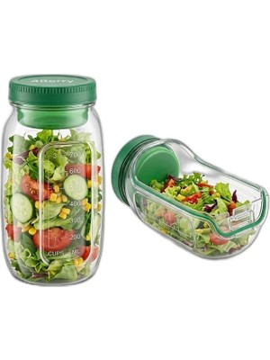 Hakay KT610 Sızdırmaz Salata Kabı 900 ml Sos Bölmeli Yan Açılır Taşınabilir Saklama Kabı
